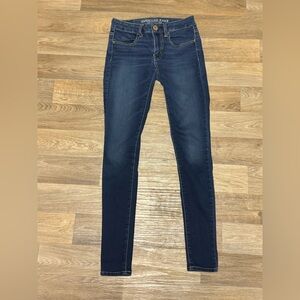 American Eagle Outfitters Women's Dark Blue Skinny Jeans
